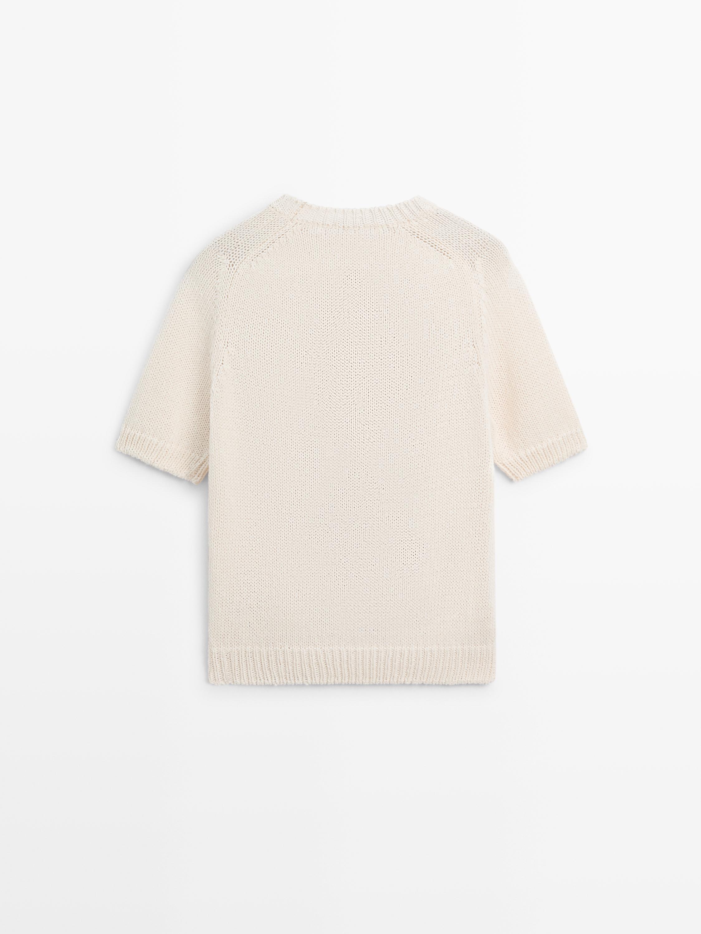 Pull en maille à manches courtes losanges