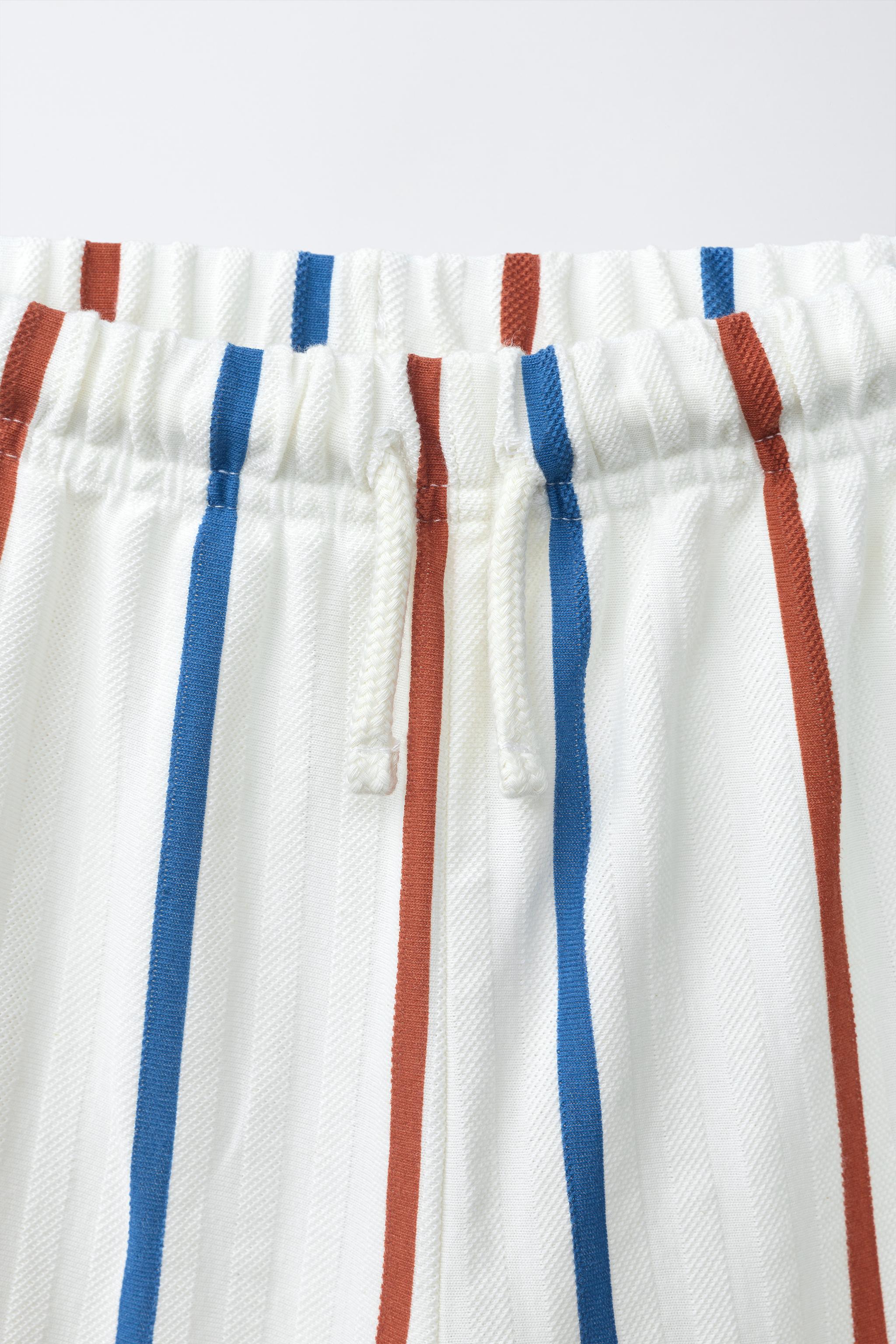 STRIPED TEXTURED PANTS