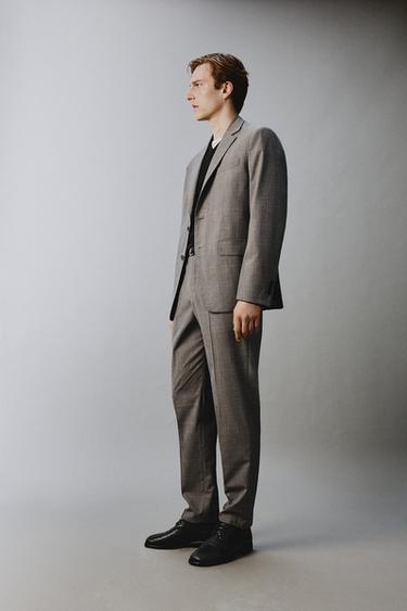 CHECK SUIT BLAZER - Brown by Zara - Image 3