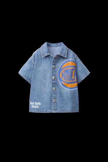 Zara NBA NEW YORK KNICKS DENIM SHIRT - Light blue - Image 0