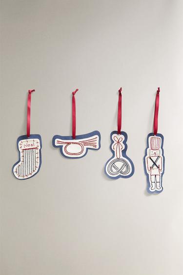 Zara SET OF CHRISTMAS FIGURE GIFT TAGS (SET OF 8) - Multicolored - Image 0