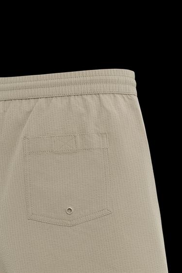 Zara SEERSUCKER MEDIUM SWIMSUIT - taupe brown