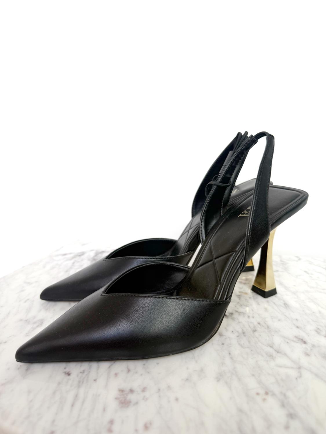 METALLIC HEELED SLINGBACK SHOES - Image 5