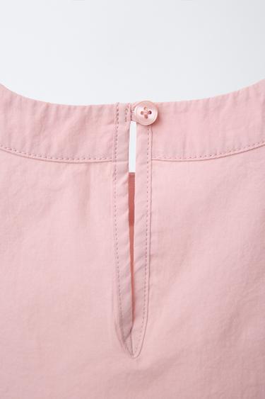 RUFFLED POPLIN TOP - Pink by Zara - Image 2