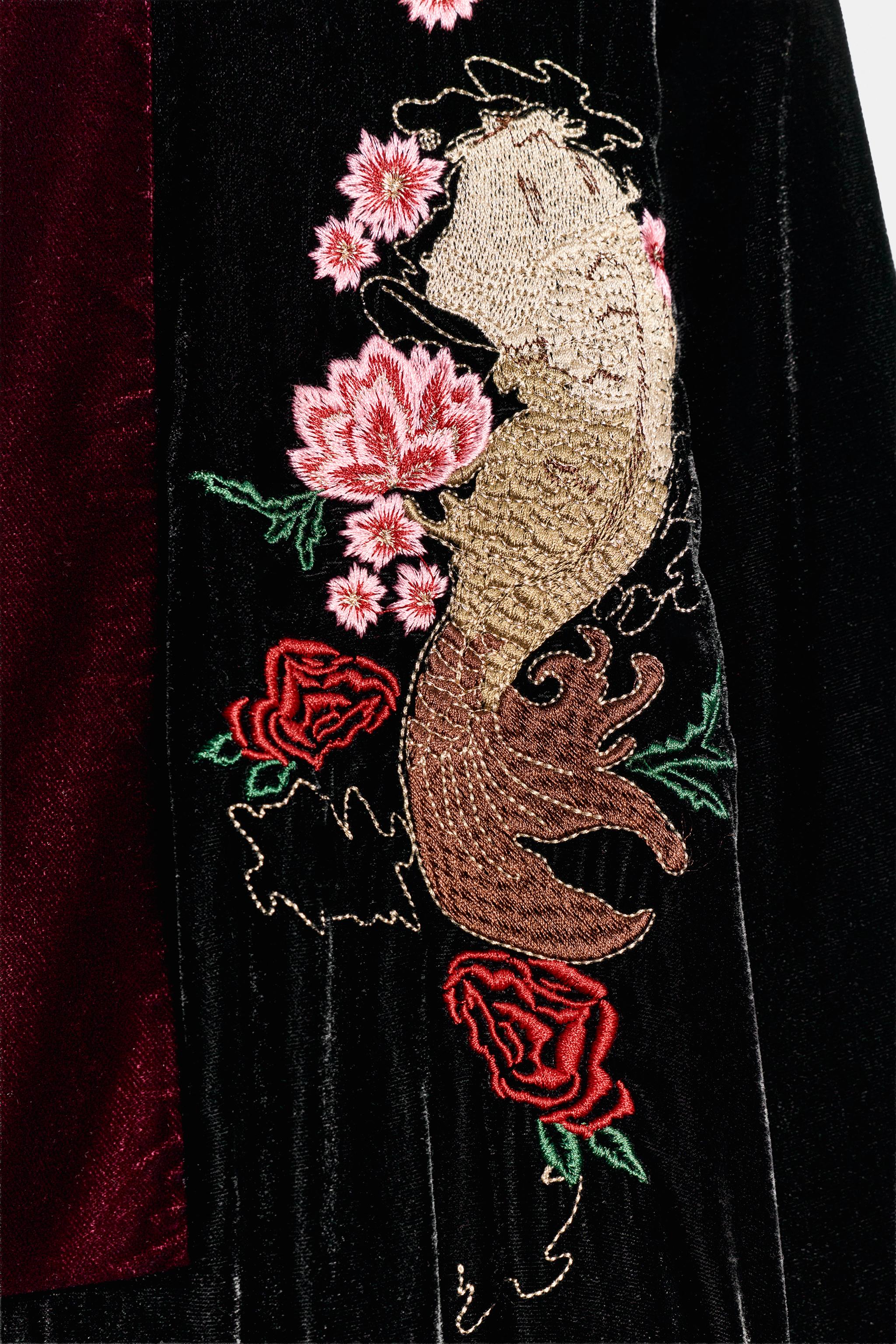 ZW COLLECTION EMBROIDERED VELVET COAT