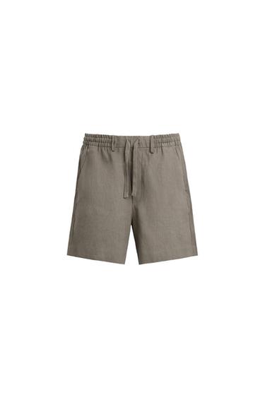100% LINEN BERMUDA SHORTS