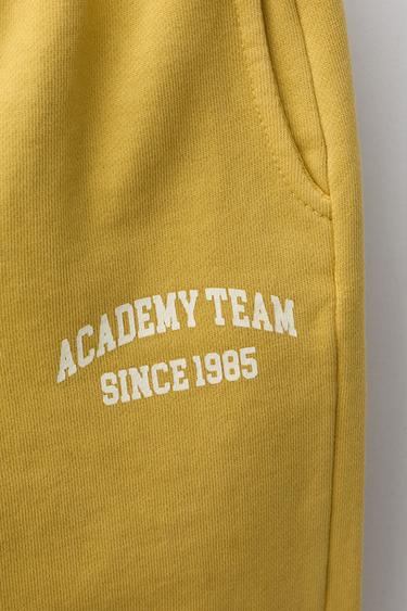 LABEL JOGGING TROUSERS - Ochre by Zara - Image 3