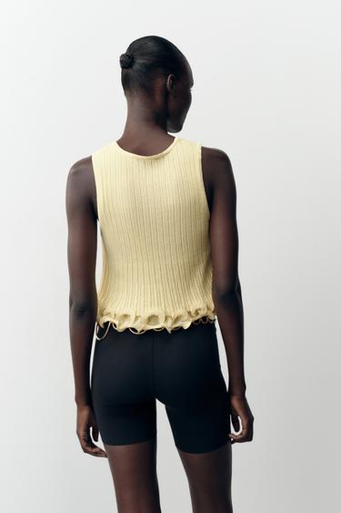 WAVY HEM KNIT TOP - Yellow by Zara - Image 3