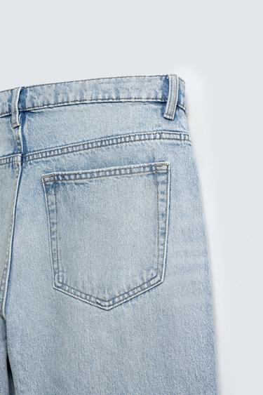 SLIM FIT CROPPED JEANS - Light blue by Zara - Image 9