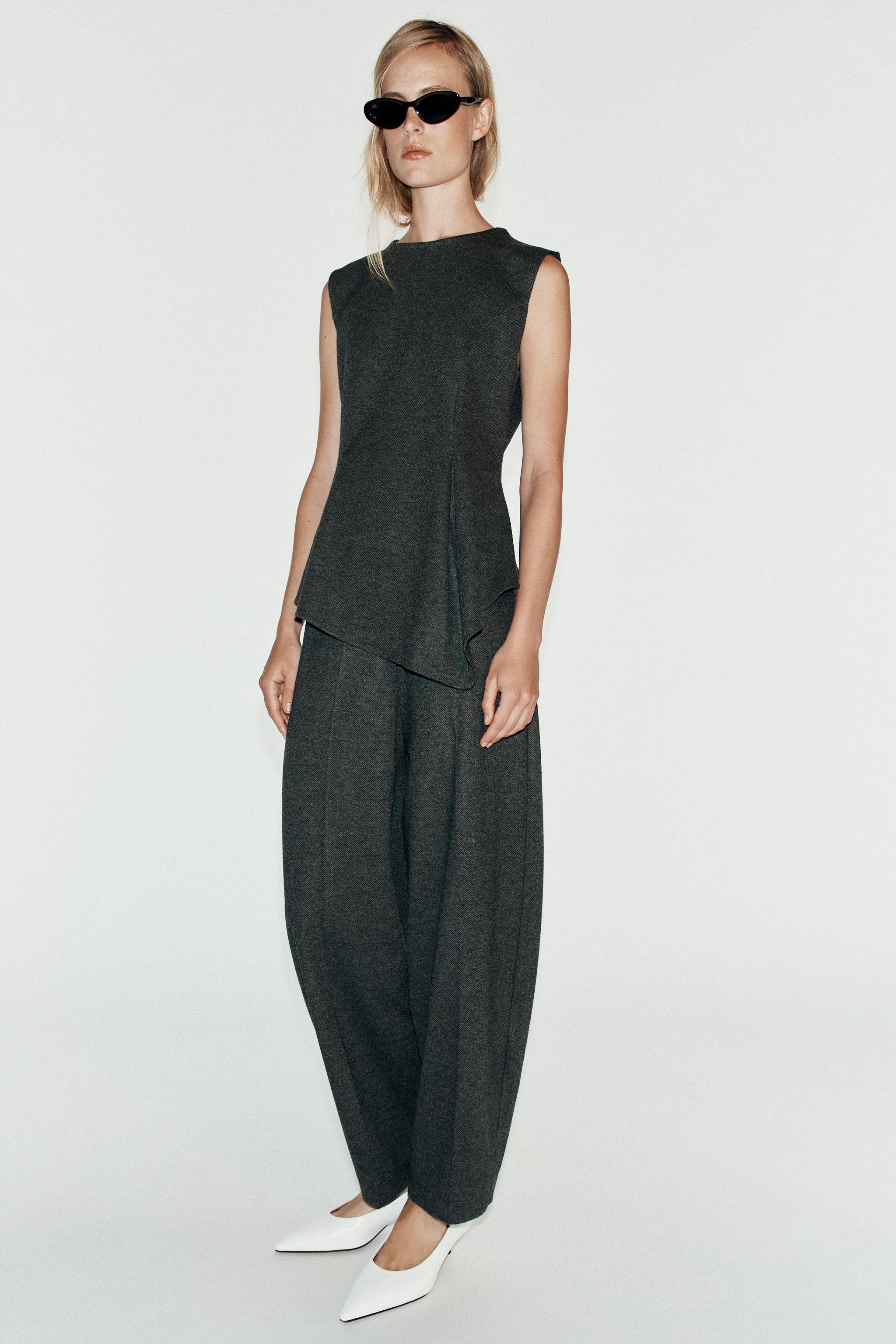 SOFT CARROT PANTS — Dark gray