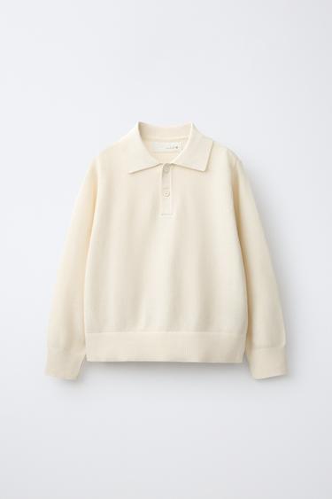 TEXTURED POLO SHIRT — Ecru 1