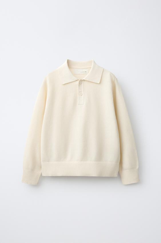 PLAIN TEXTURED POLO - Ecru by Zara - Image 0