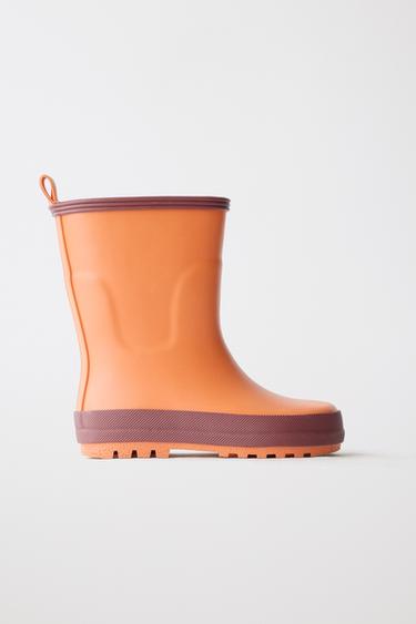 COLOR-BLOCK-GUMMISTIEFEL - Orange von Zara