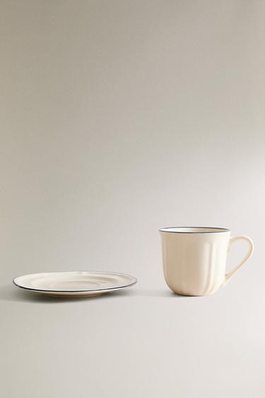 TASSE À THÉ ET SOUCOUPE BORD CONTRASTANT - Bleu de Zara - Image 4