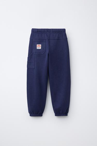 PANTALON EN MOLLETON CARPENTER - Bleu de Zara - Image 1