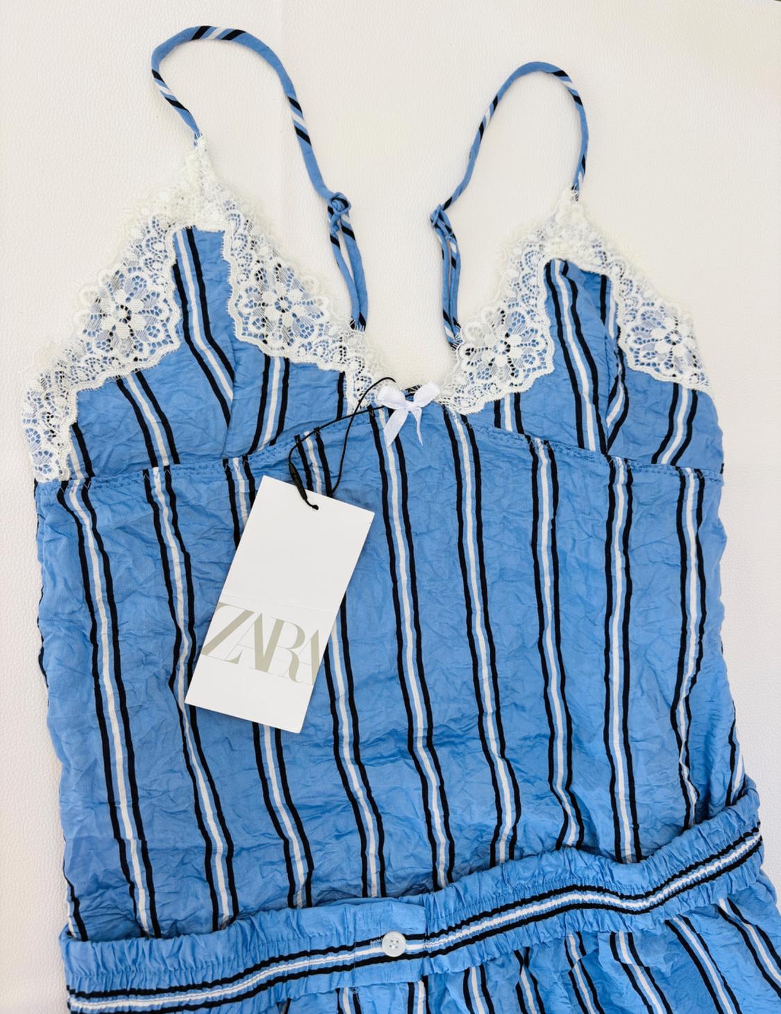 STRIPED CREASED-EFFECT PLAYSUIT - Image 3