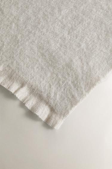 FRINGED SOFT THROW - Blue / Grey by Zara - Image 2