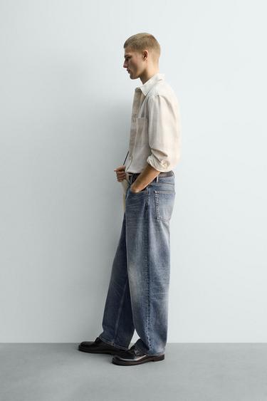 CHECK SHIRT WITH POCKET - White / Grey by Zara - Image 3