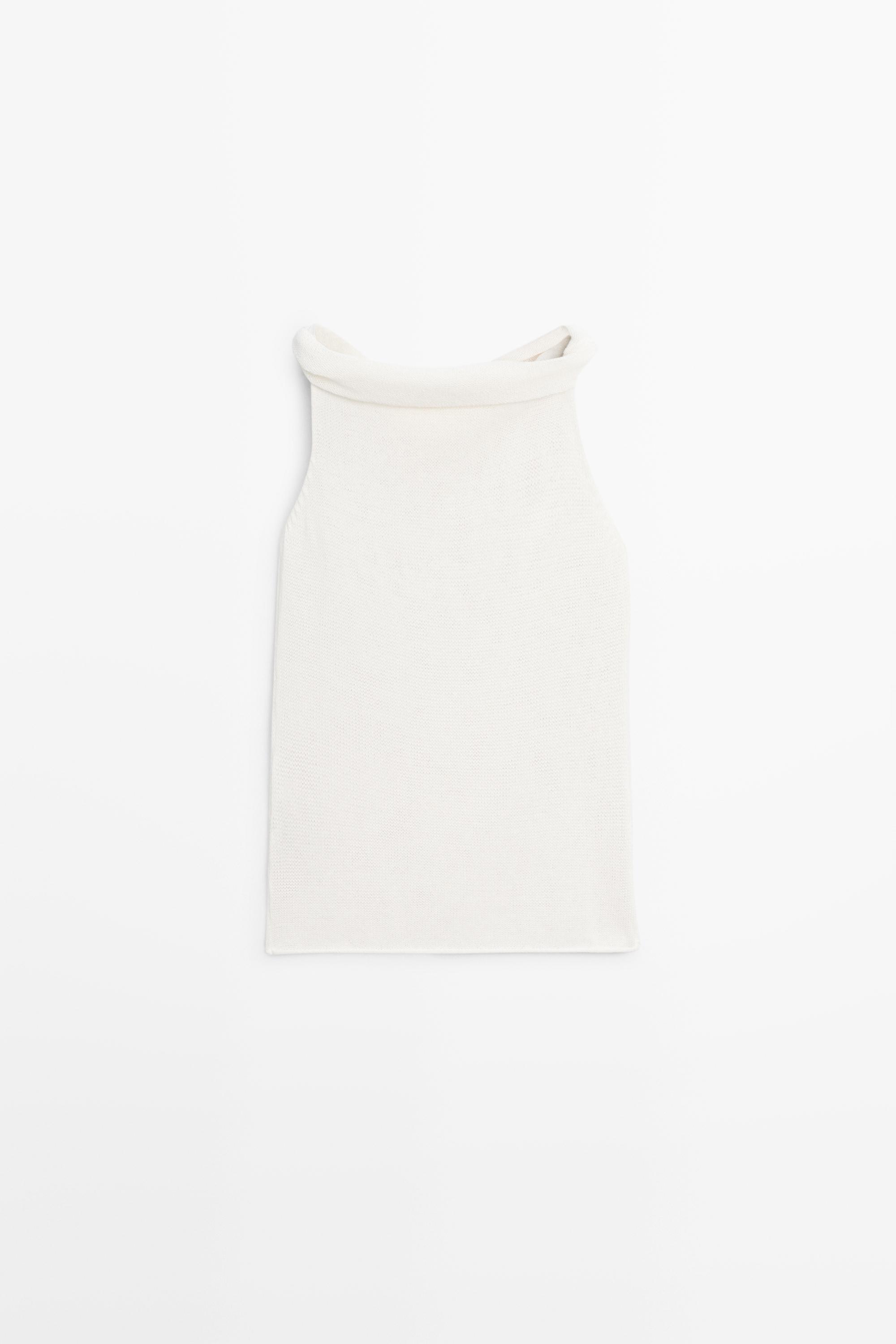 Top bustier en maille côtelée