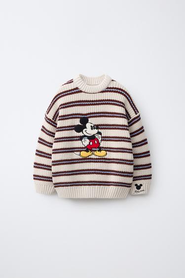 MICKEY MOUSE © DISNEY STRIPED KNIT JUMPER - Brown-Blue by Zara - Image 0