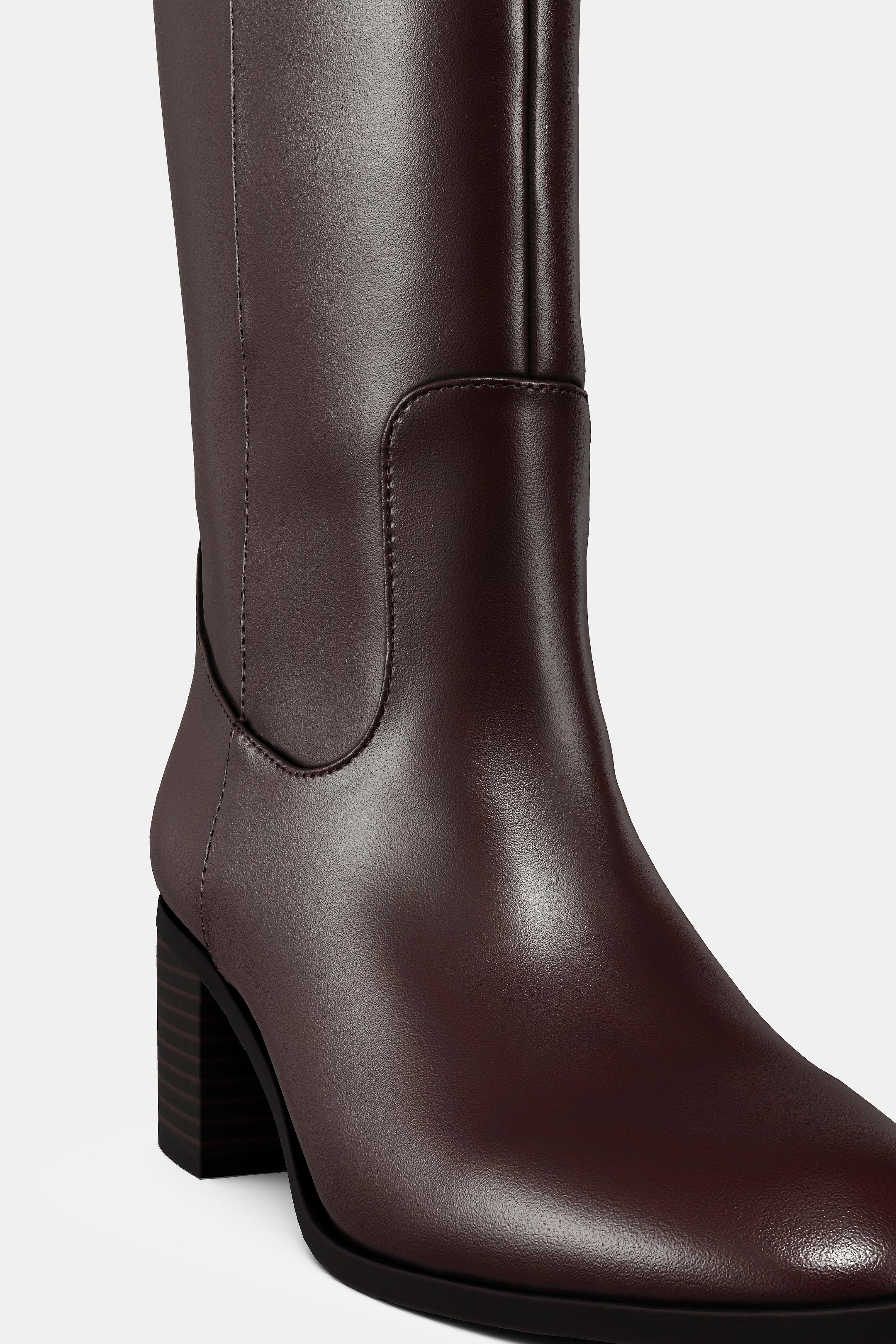 ブロックヒールブーツ - ブラウン | ZARA Japan / 日本