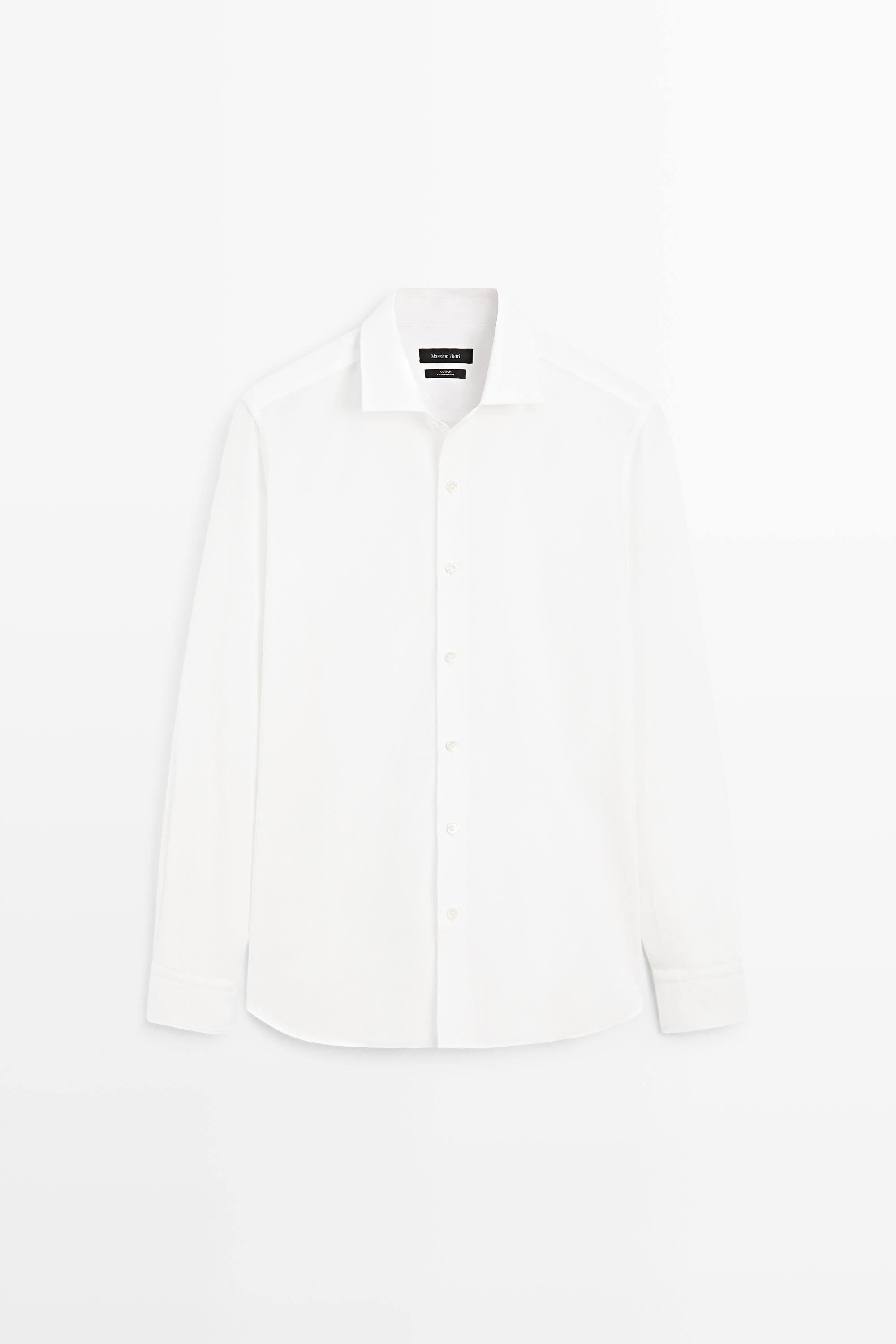 Chemise regular fit en twill mélangé 100 % coton