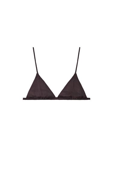 SUJETADOR TRIANGULAR TEXTURA - Chocolate de Zara