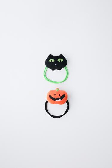 TWO-PACK OF PUMPKIN AND CAT HAIR TIES - Orange by Zara - Image 0