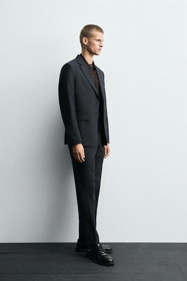 HOUNDSTOOTH SUIT BLAZER - Navy blue by Zara - Image 3