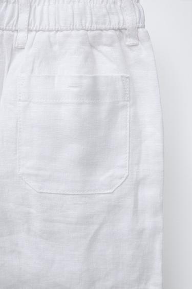 SHORT 100 % LIN - Blanc de Zara - Image 3