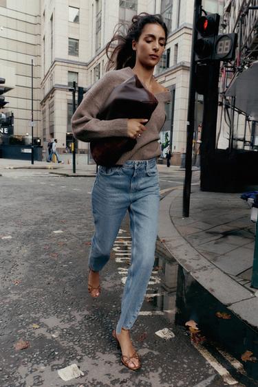 Zara HIGH RISE Z1975 STRAIGHT LEG JEANS - Mid-blue