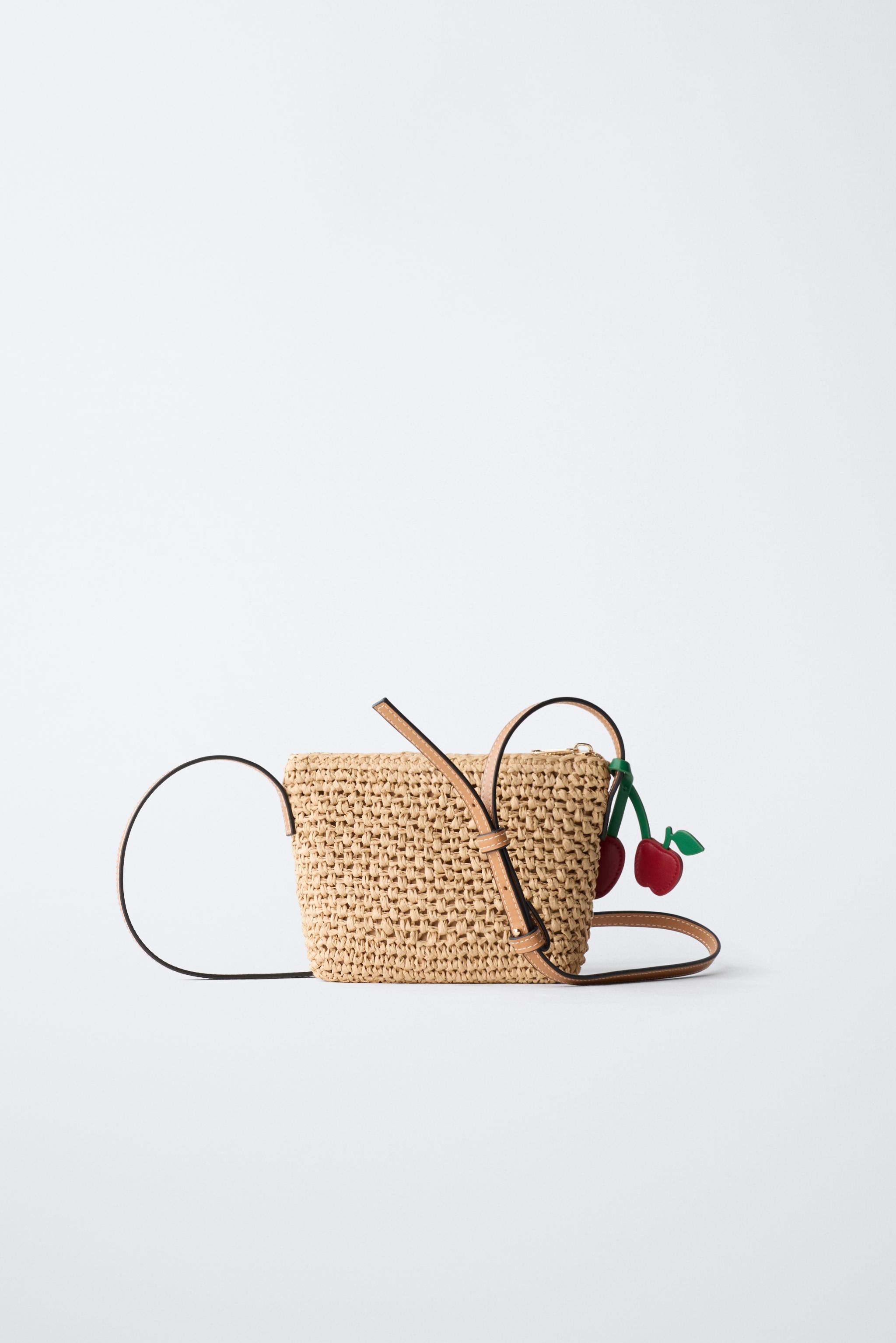 RAFFIA CHERRY CROSSBODY BAG