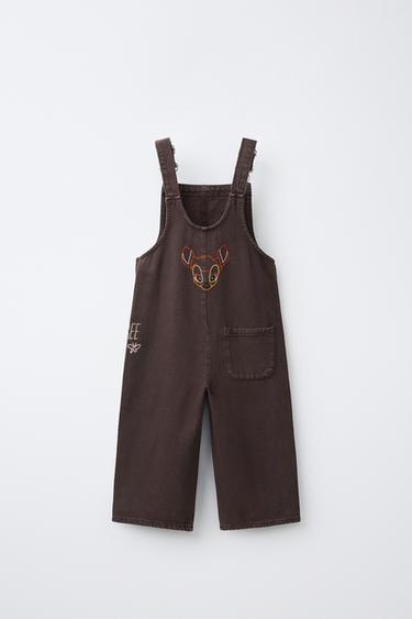 BAMBI © DISNEY EMBROIDERED OVERALLS — Brown 2