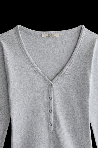 COMBISHORT CÔTELÉ UNI - Gris de Zara - Image 1