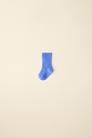 Zara RIBBED LONG SOCKS CREATED BY CARAMEL LONDON X ZARA - Blue
