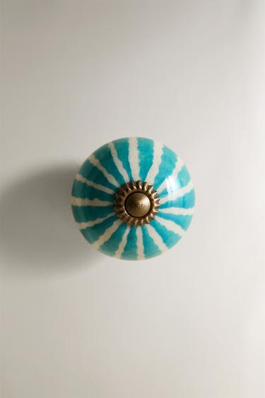 PACK OF CERAMIC FLOWER DOOR KNOBS (PACK OF 2) - Blue by Zara - Image 2