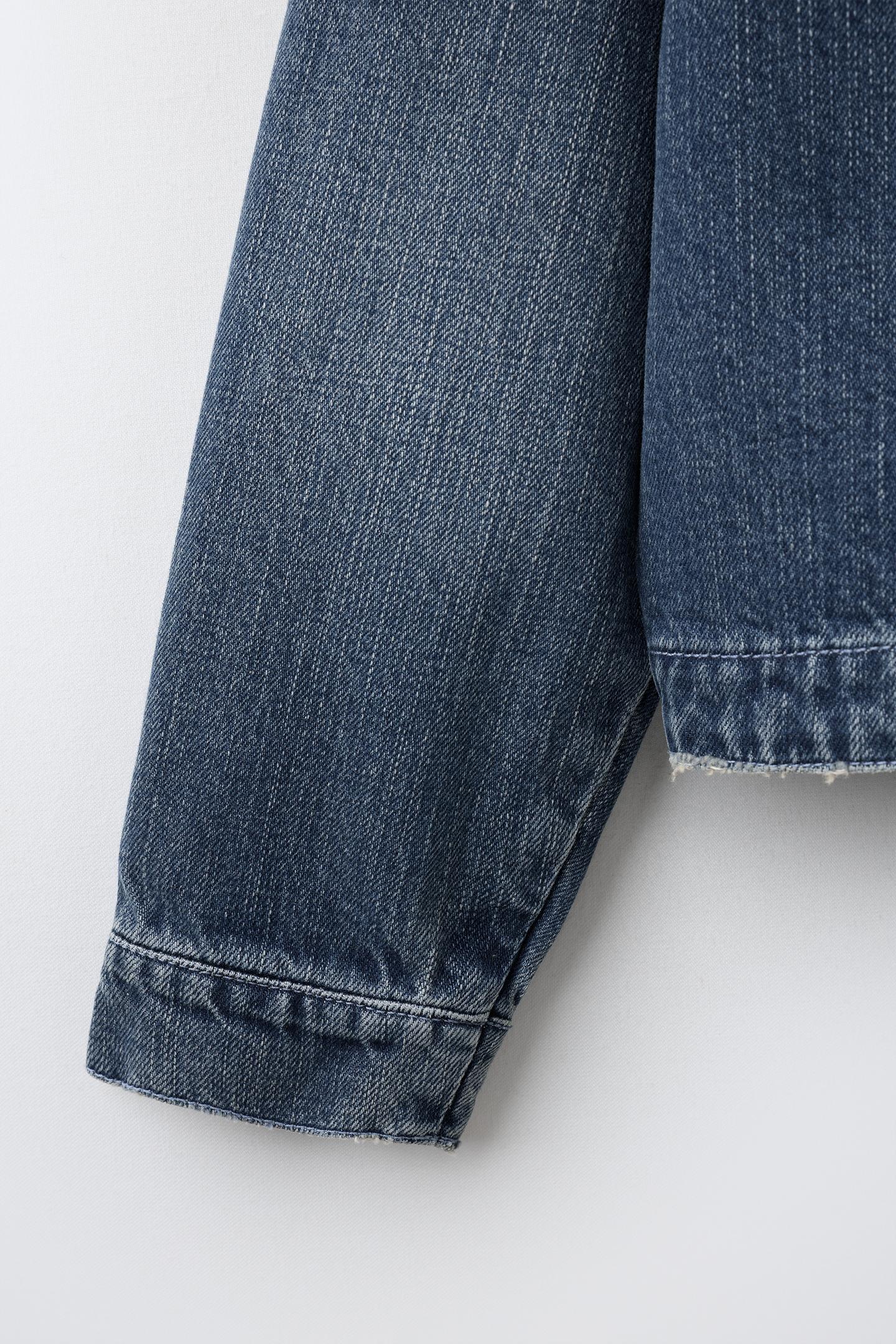 Детская куртка Zara Double-Breasted Denim Jacket, цвет: Синий — фото 5