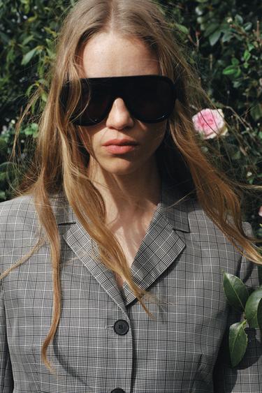 BLAZER À CARREAUX ZW COLLECTION - Noir / Écru de Zara - Image 3