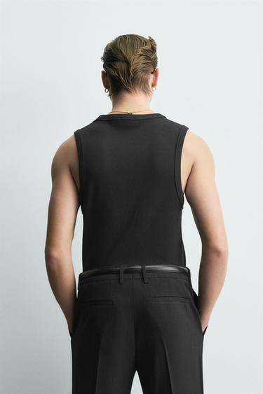 SLIM FIT TANK TOP - Black by Zara - Image 2