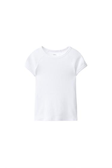 PLAIN COTTON AND MODAL T-SHIRT - White by Zara - Image 0