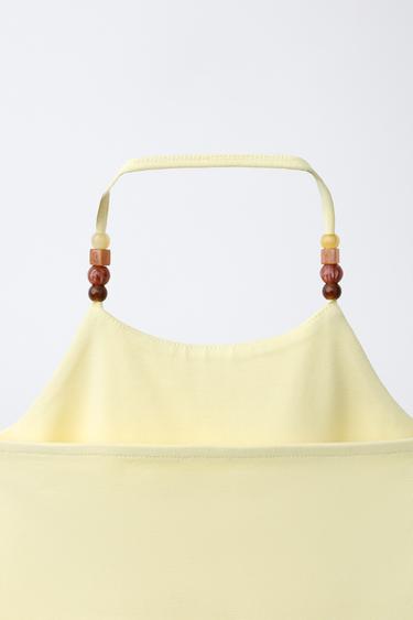 TOP HALTER FANTAISIE - Jaune de Zara - Image 3