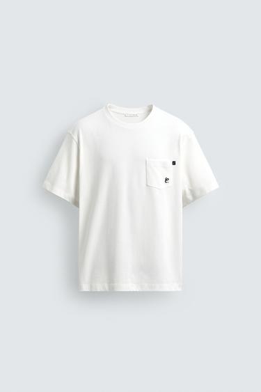 T-SHIRT BOXY FIT INSCRIPTION CAPRI - Blanc cassé de Zara