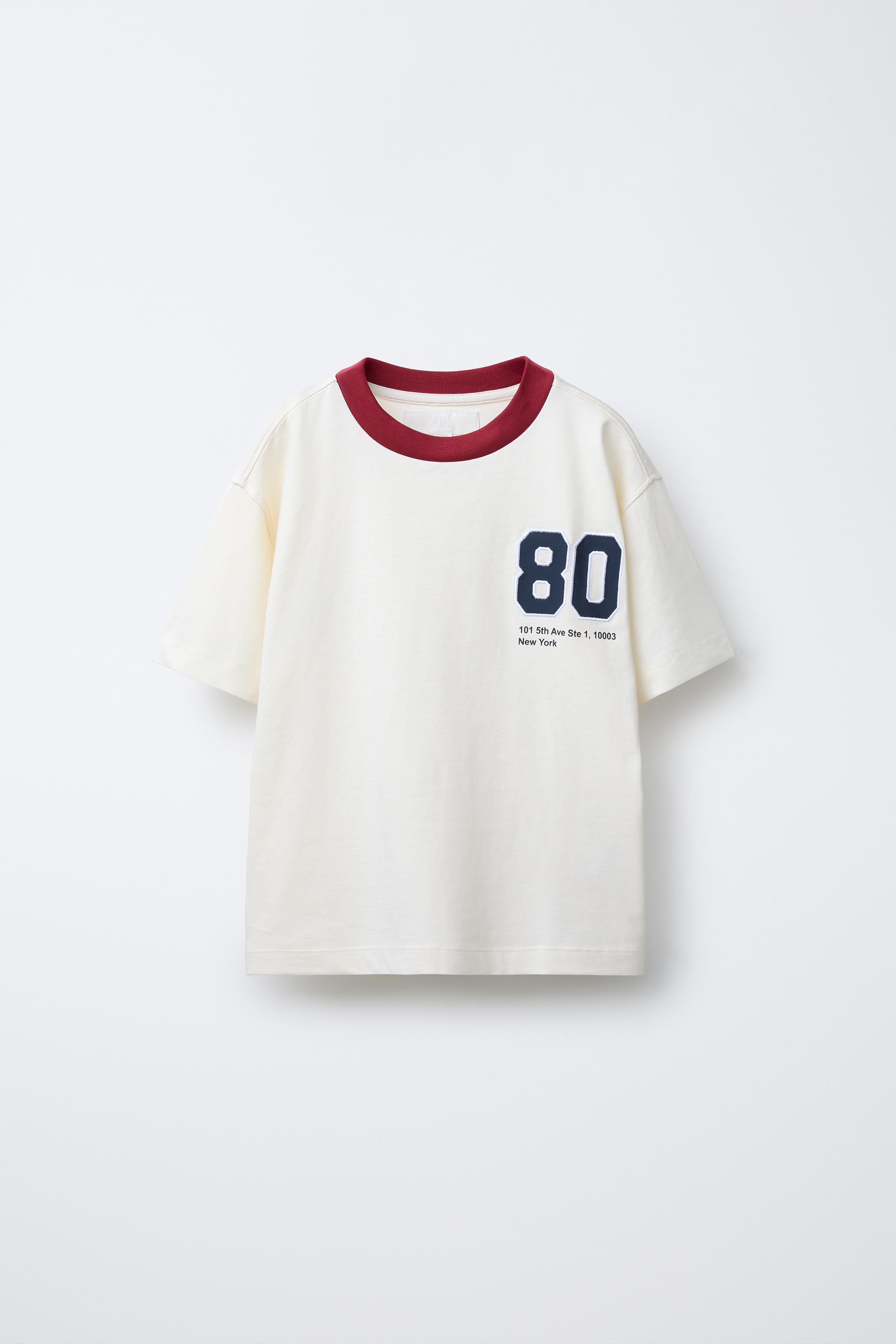 VARSITY T-SHIRT - Oyster-white | ZARA New Zealand