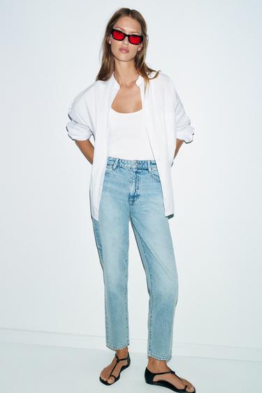 Z.05 MOM FIT HIGH-WAIST JEANS - Mid-blue by Zara