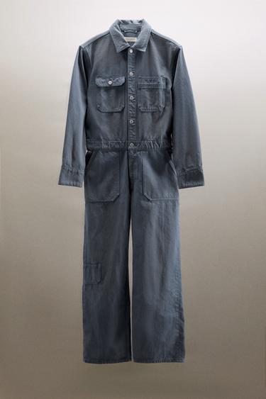 COMBINAISON LONGUE EN JEAN TRF EFFET DÉLAVÉ - Bleu de Zara - Image 1