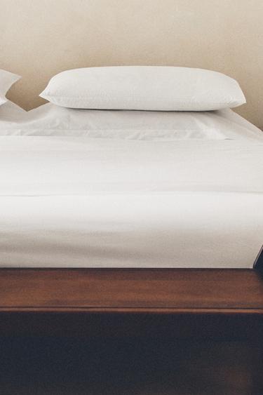 PERCALE DUVET COVER WITH FLANGE (500 THREAD COUNT) - White by Zara - Image 7