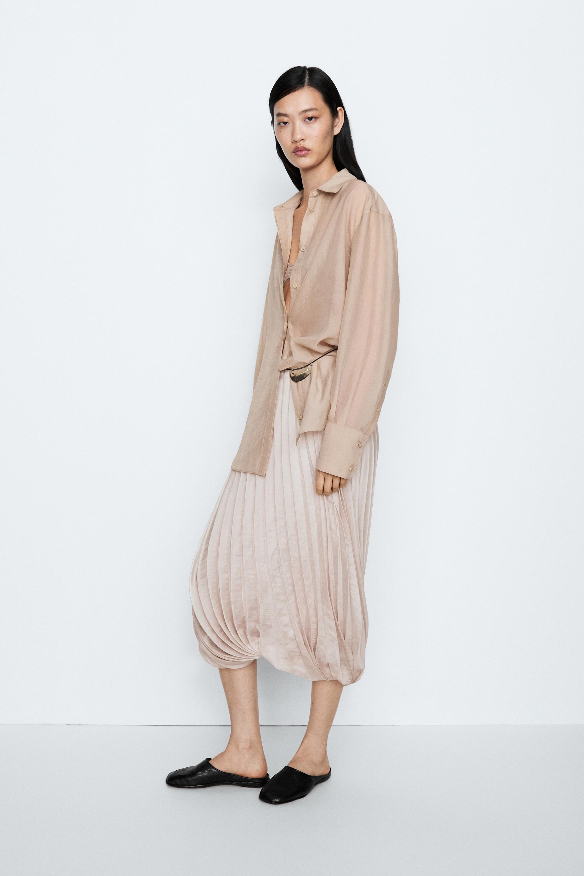 Semi-sheer flowing shirt - STUDIO — Pink / Mauve
