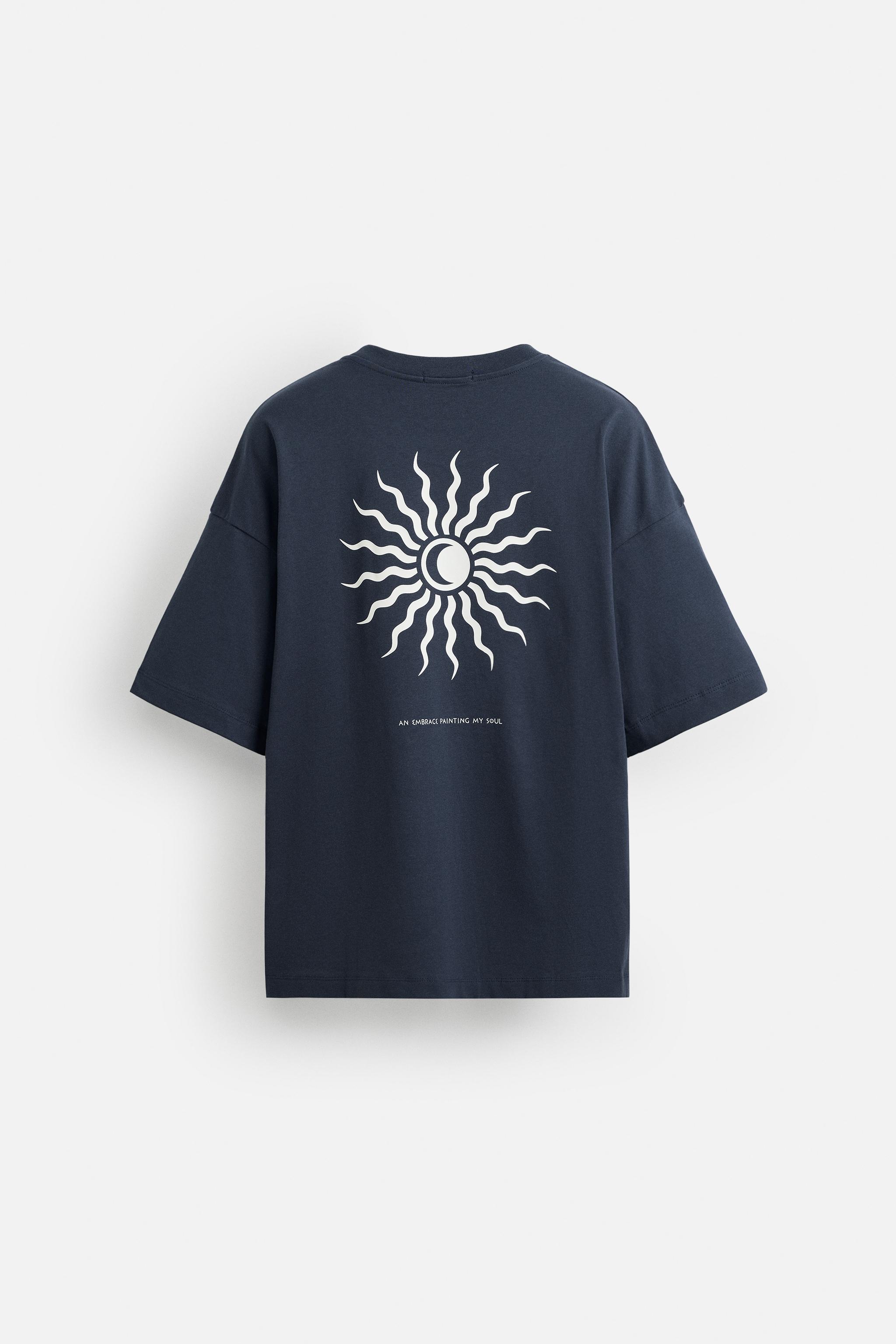 ★ドイツ発*ZARA*新作*SUNプリントTシャツ/BLUE★ SUN PRINT T-SHIRT - Blue | ZARA United States