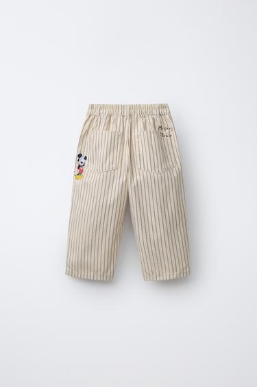ПАНТАЛОН RELAXED CANVAS С МИКИ МАУС © DISNEY - Екрю / Морскосин от Zara