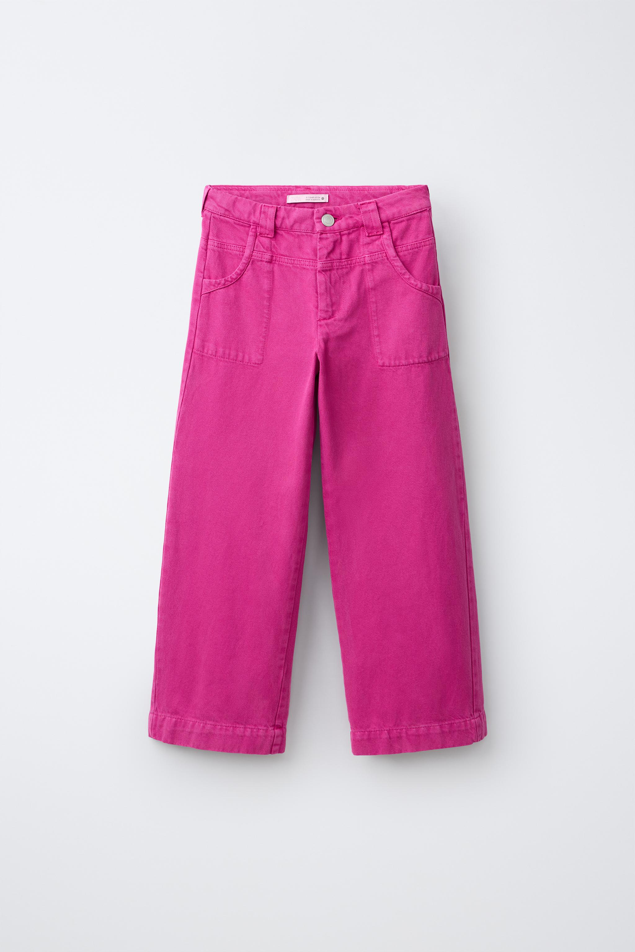 TWILL BARREL PANTS — Fuchsia